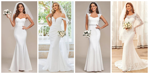 Mermaid simple wedding dresses