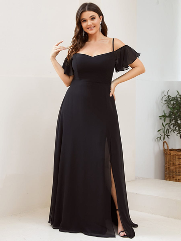 Plus Size Cold Shoulder Choir Dress with Side Slit