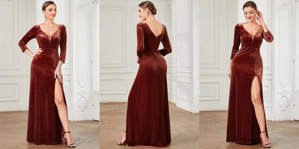 Super Soft Velvet Front Slit Dress