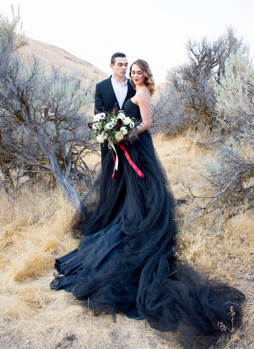 a-Black-Tulle-Wedding-Dress