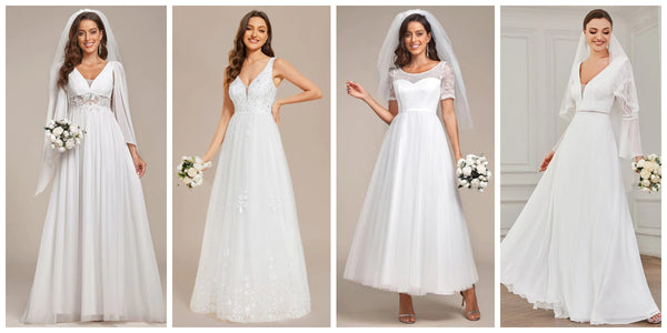 a-line Simple wedding dresses