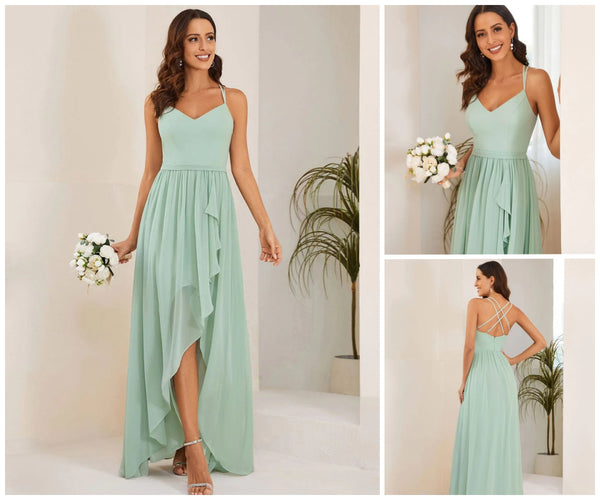 Sage Green A-Line Bridesmaid Dress
