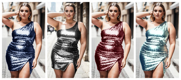 Plus Size Sequin Homecoming Dress