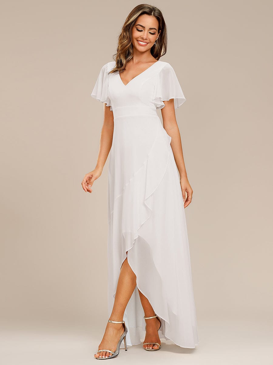 Charming Chiffon Bridesmaid Dress with Lotus Leaf Hemline