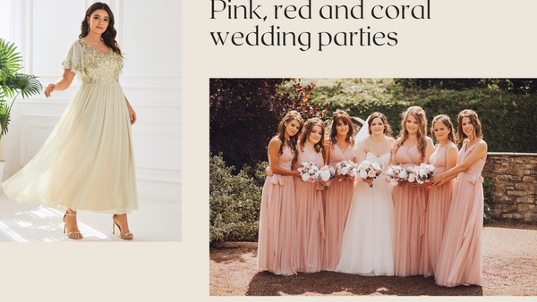 color of mother dresses matches with pink wedding parties