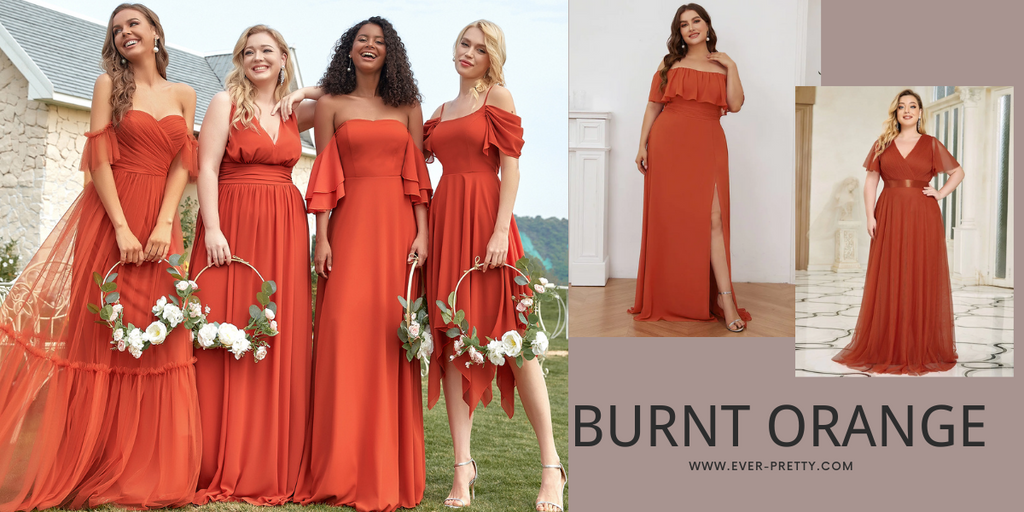 burnt orange bridesmaid dress for your curvy figure
