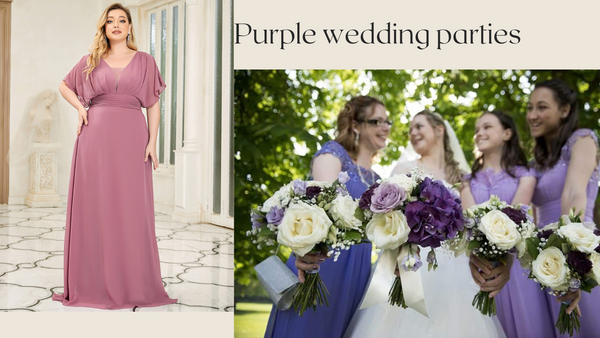color of mother dresses matches with purple wedding parties