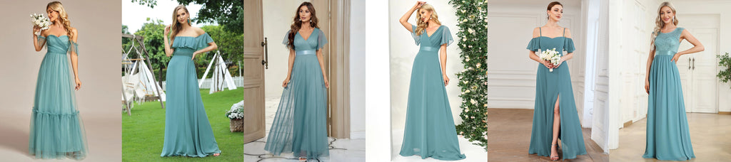 dusty blue bridesmaid dresses for women