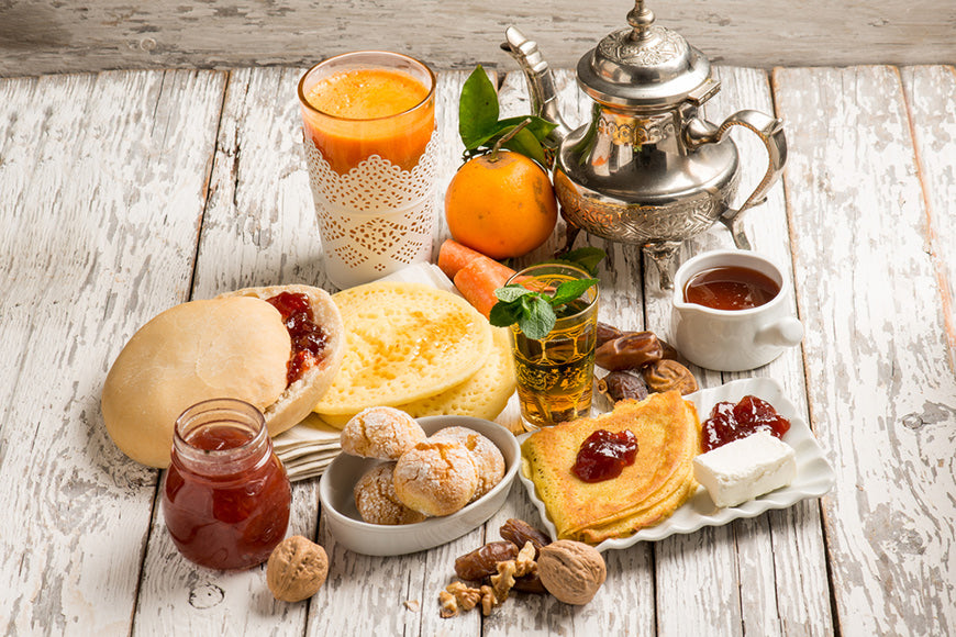 moroccan-mint-tea-and-pancakes