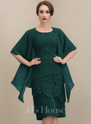 two piece dark green mother of the bride dresses