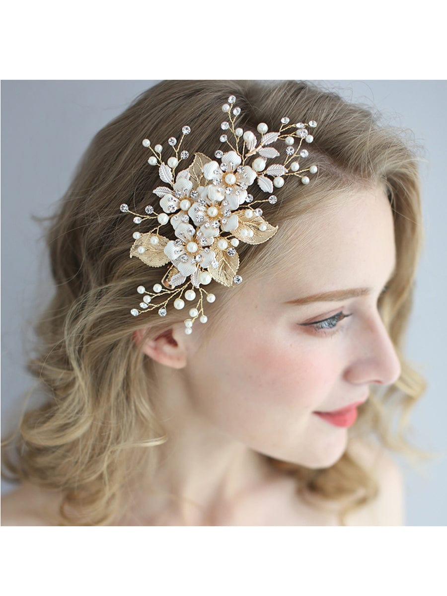 Delicate Handmade Floral Decoration Headwear Pearl Hairpin