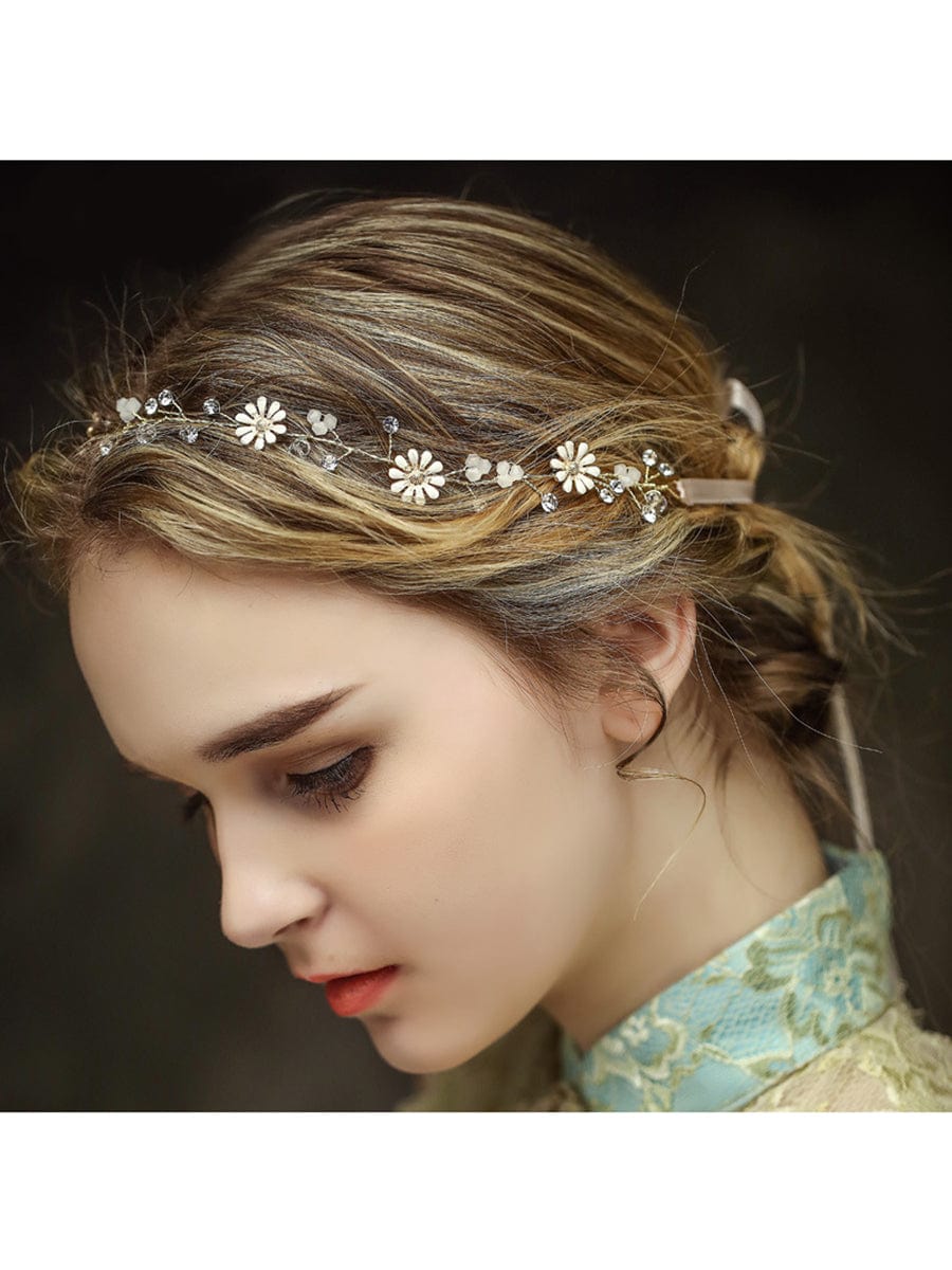 Elegant Rhinestone Daisy Bridal Headwear Wedding Hair Accessories