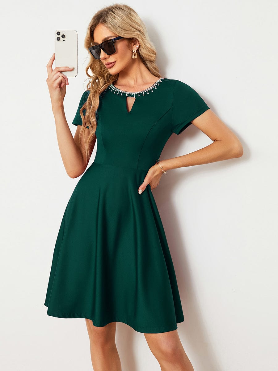 casual dresses with sleeves knee length