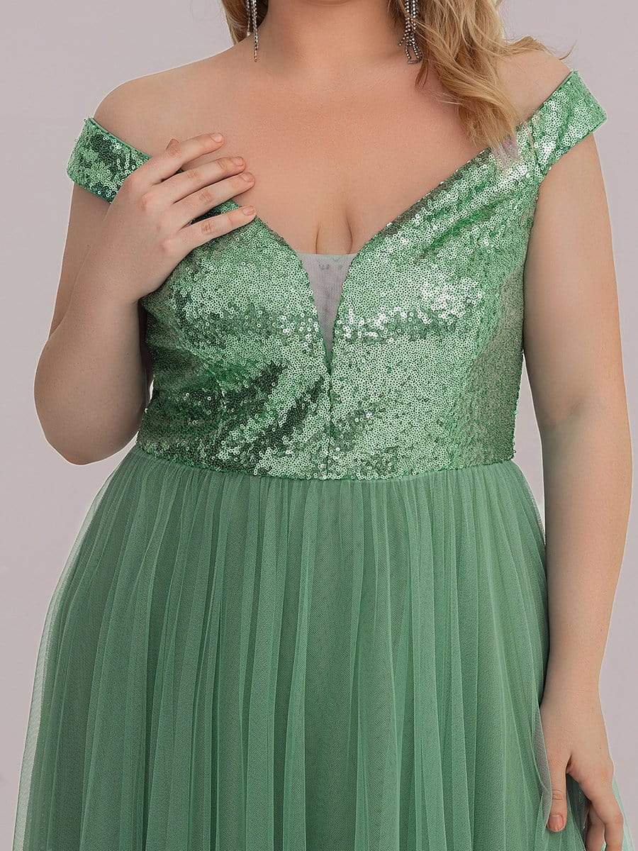 Plus Size Long Sequin Special Occasion Dresses