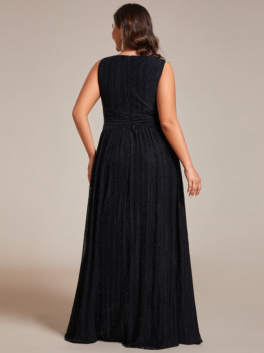 Plus Size Empire Waist A-Line V-Neck Evening Dress with Long Lantern  Sleeves - Ever-Pretty US