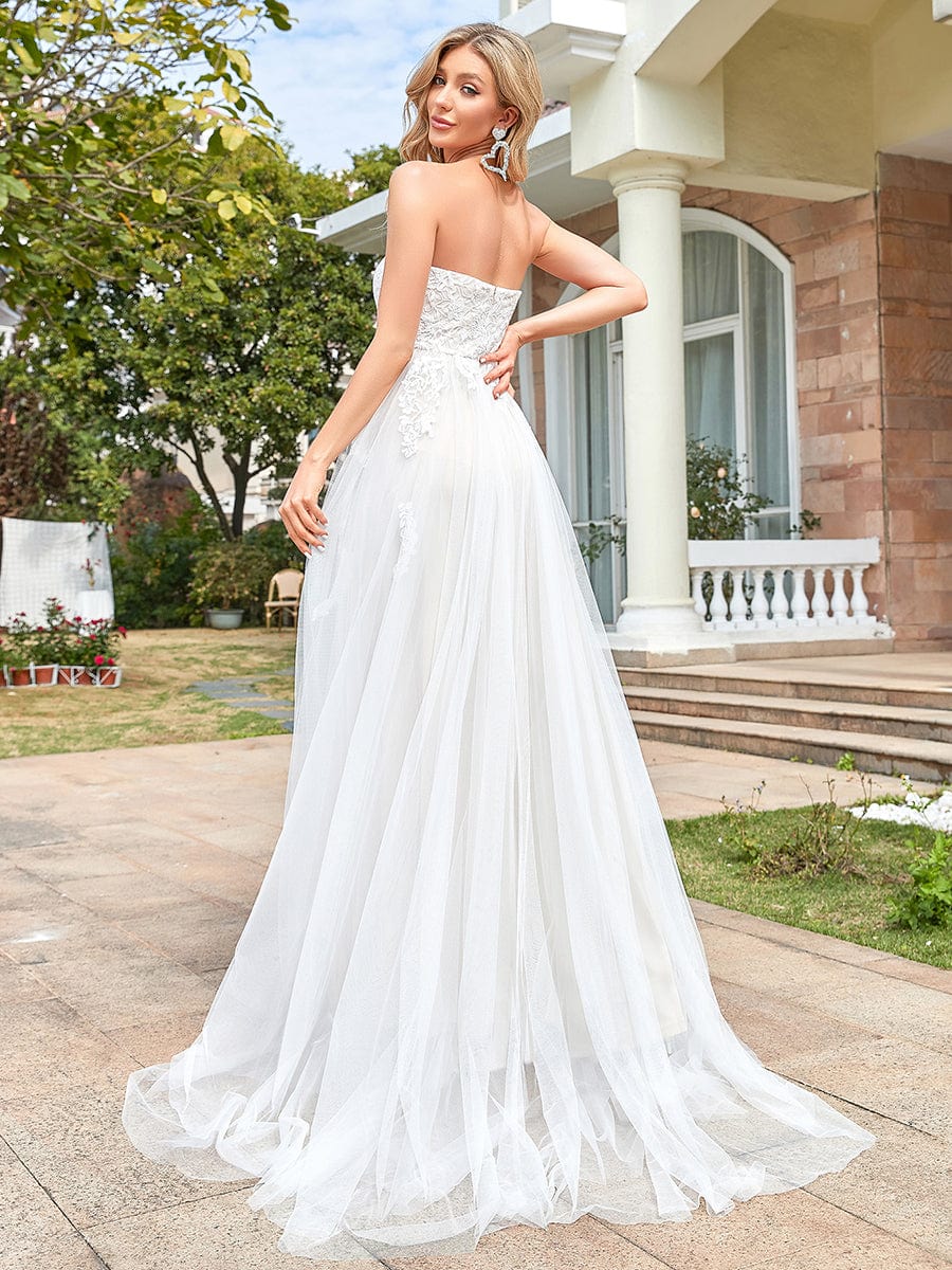 Romantic Strapless Tulle A-line Gown