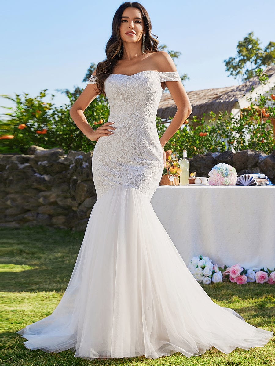 Bodycon Lace Off Shoulder Mermaid Wedding Dress