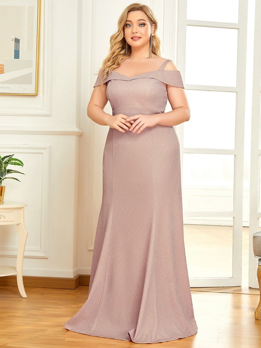 Elegant Plus Size Cold Shoulder Long Mermaid Mother Dress