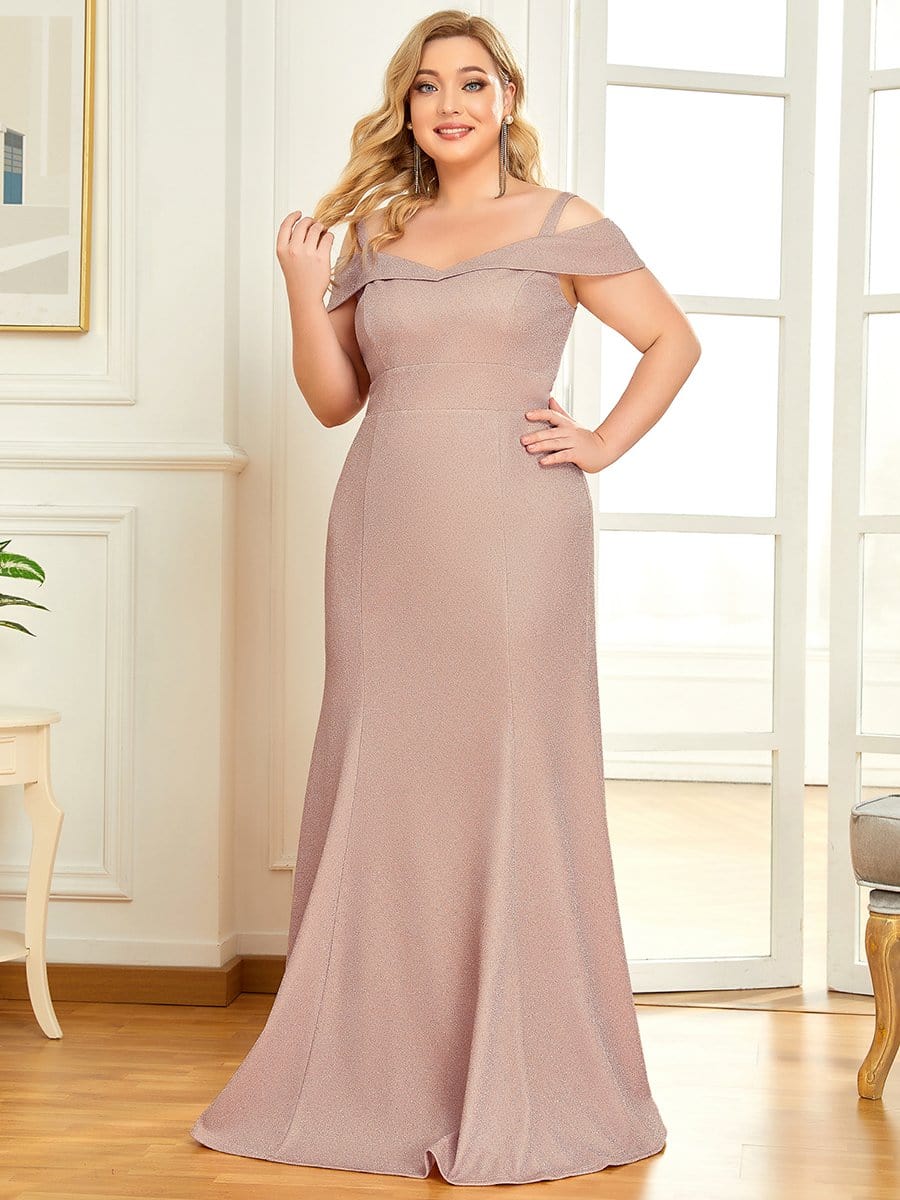 Elegant Plus Size Cold Shoulder Long Mermaid Mother Dress