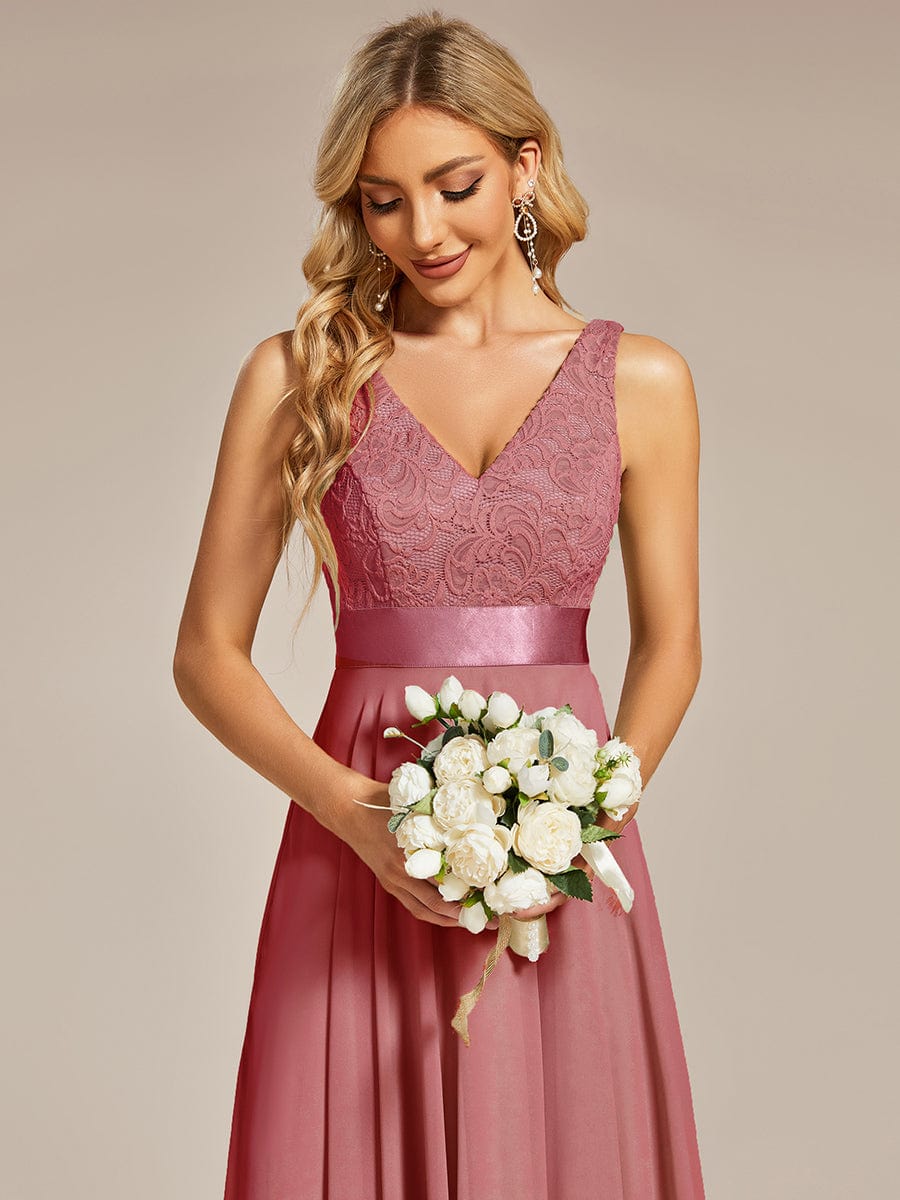 Stunning V Neck Prom Lace Dress for Women