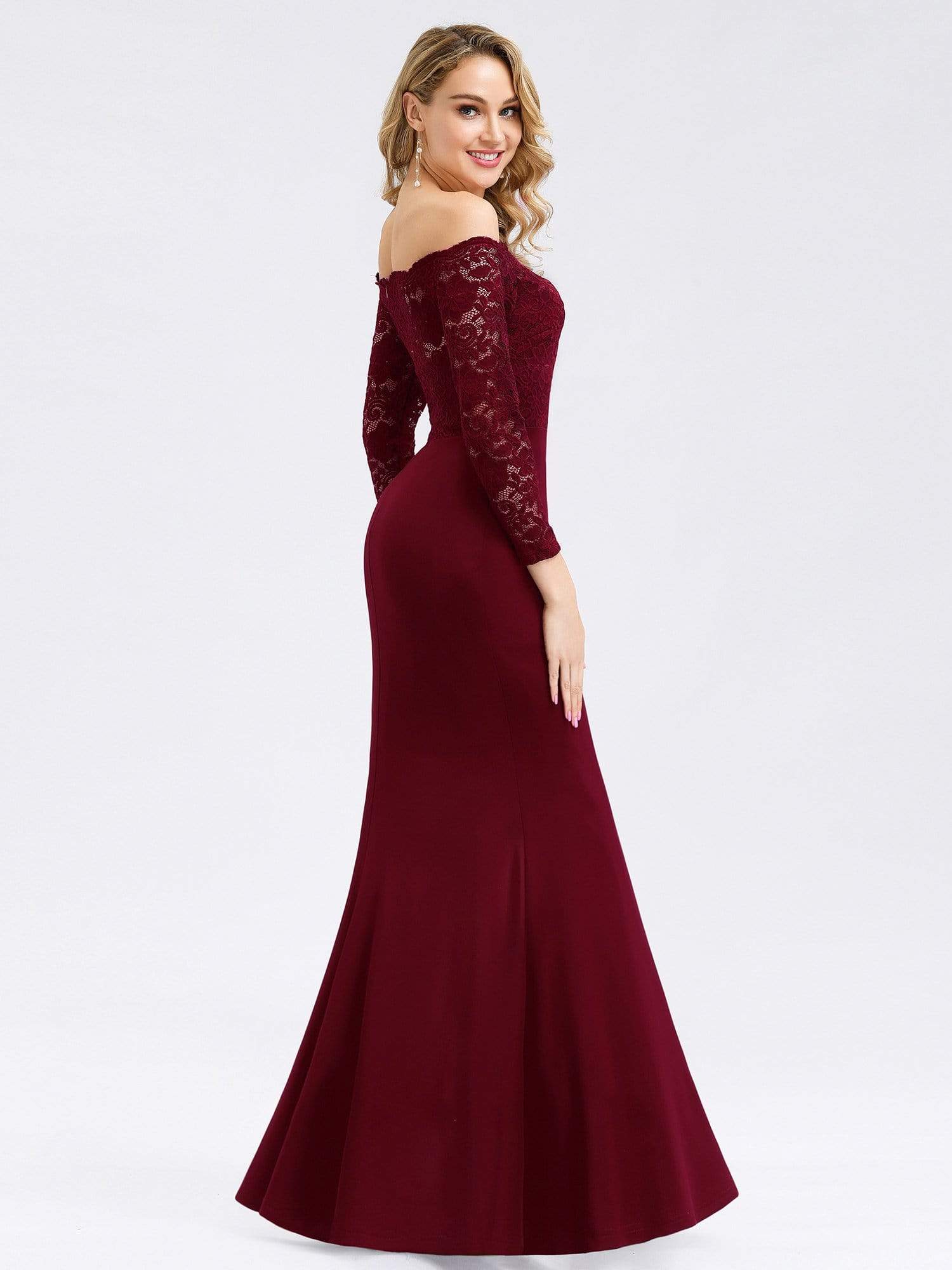 long sleeve velvet prom dress