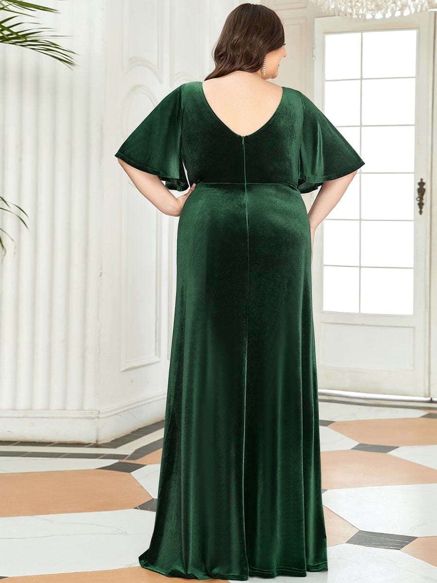 Custom Size Vintage Floor Length Velvet Formal Evening Dress