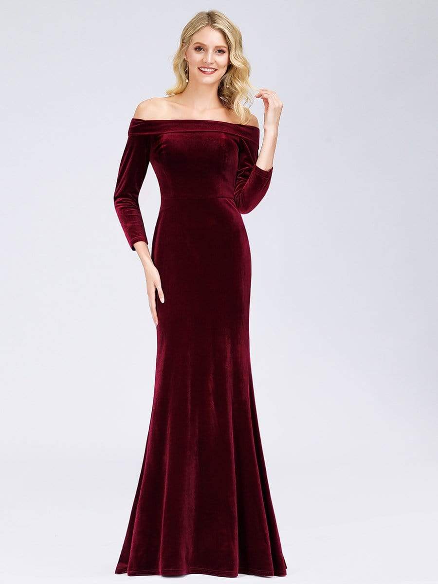 evening maxi dresses with long sleeves