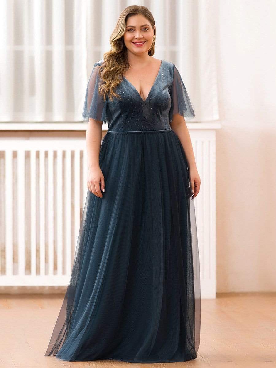 plus size tulle gown