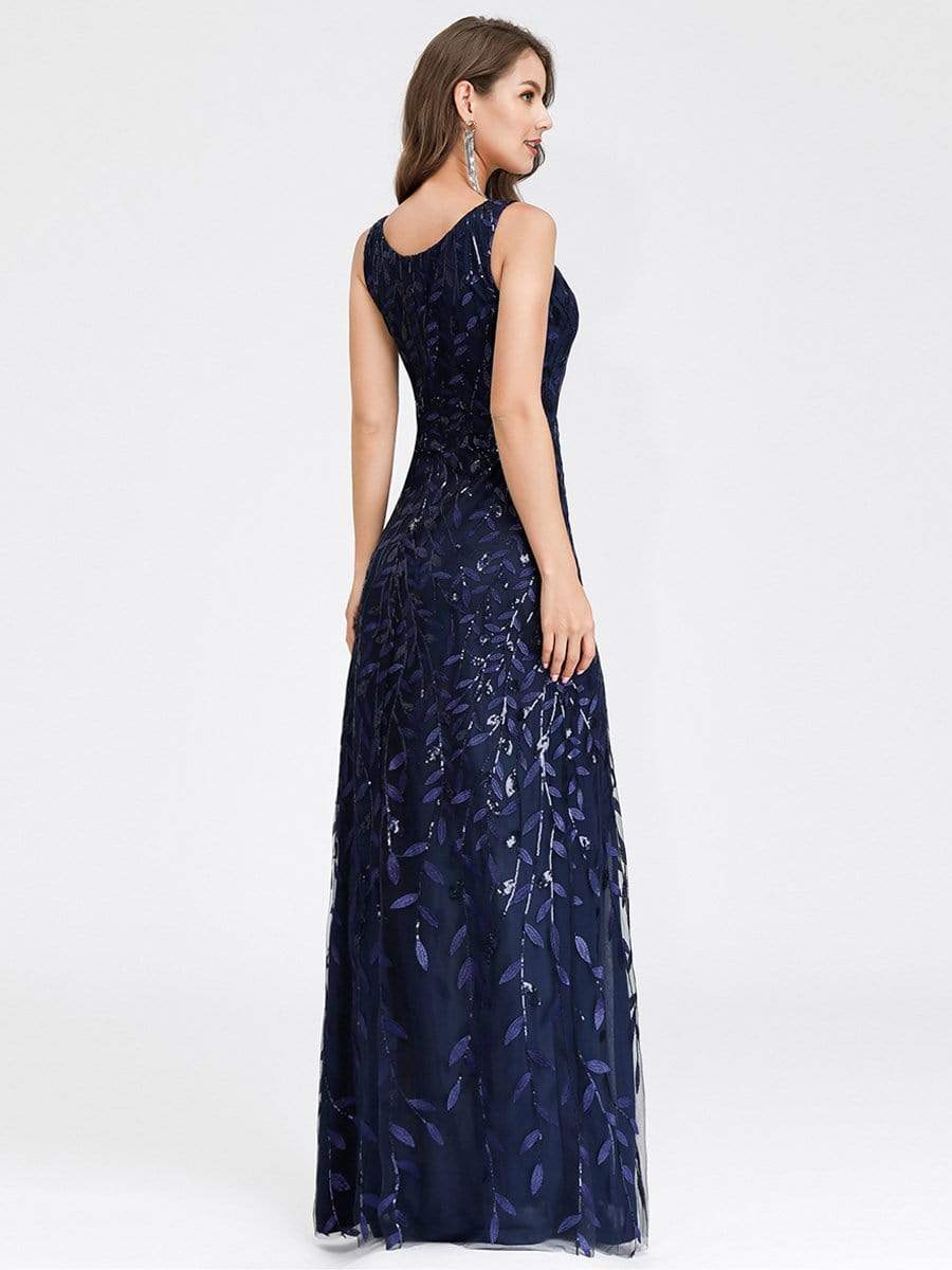 navy evening maxi dress