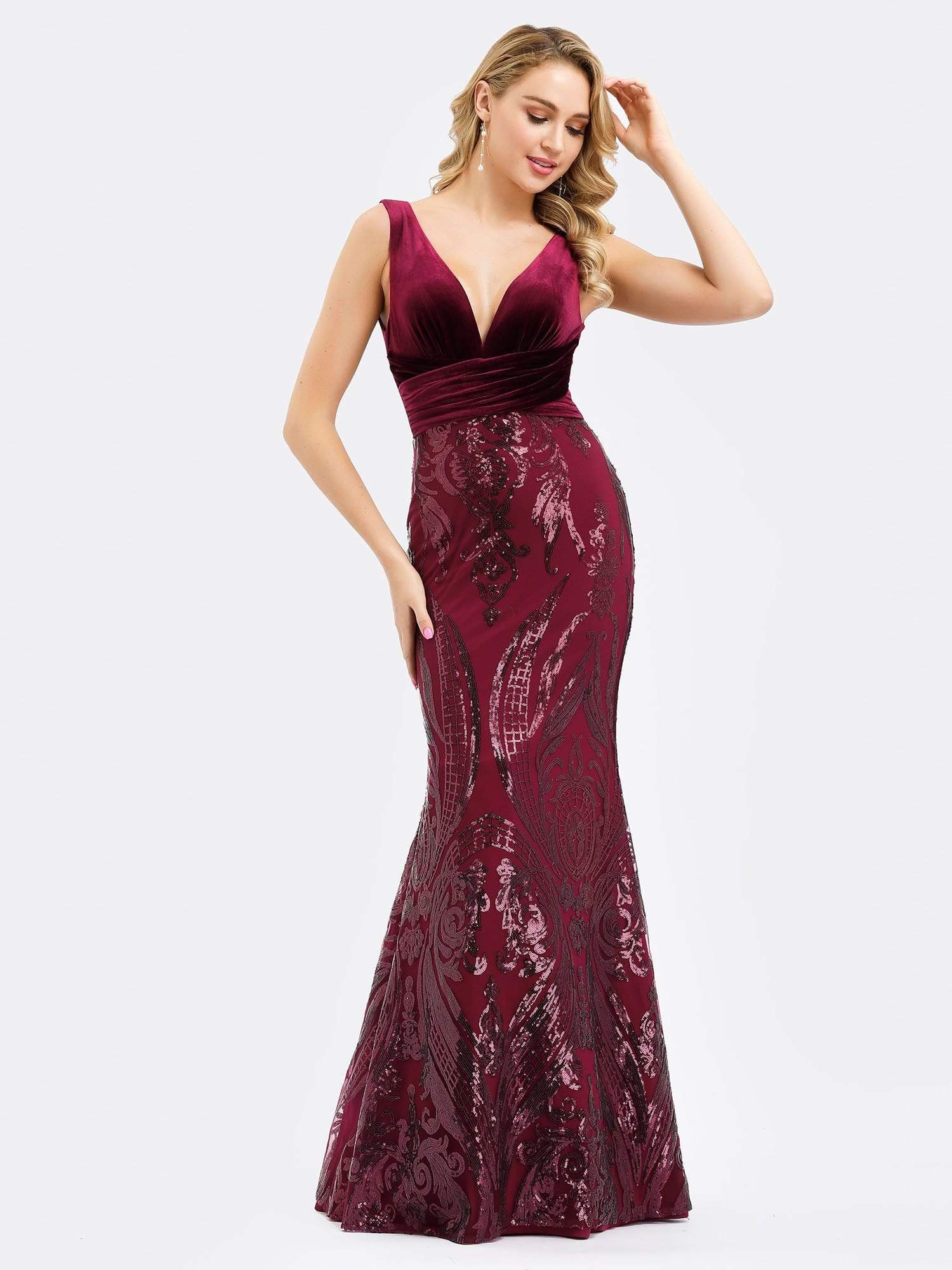 velvet mermaid gown