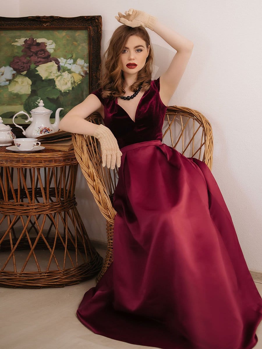 Evening Party Dress Velvet and satin 