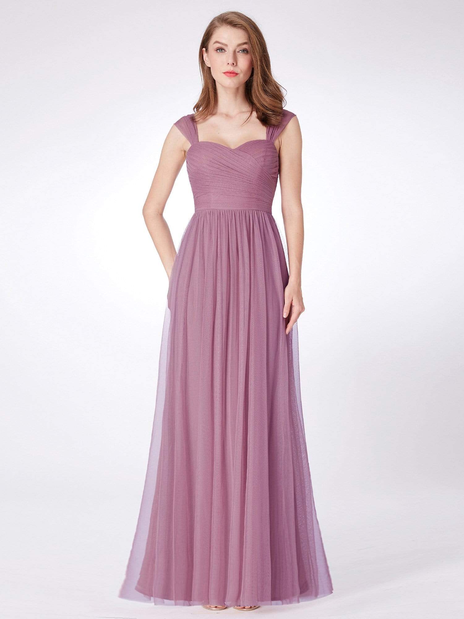long purple bridesmaid dresses