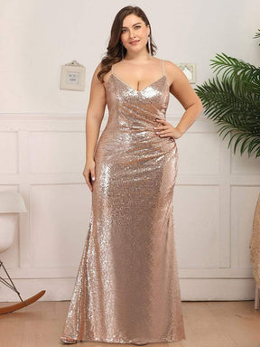 COLOR=Rose Gold | Sexy Sequin Evening Gown-Rose Gold 6