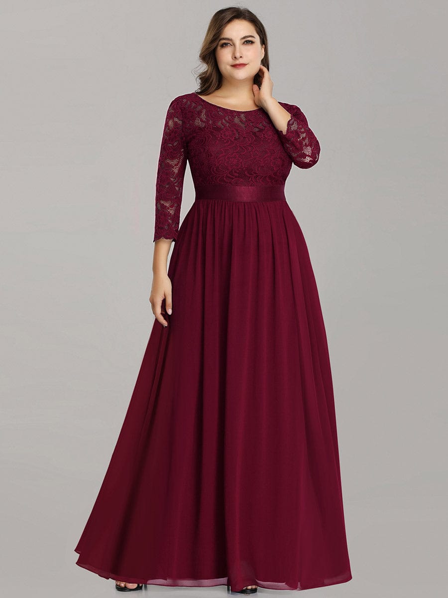 plus size burgundy dress formal