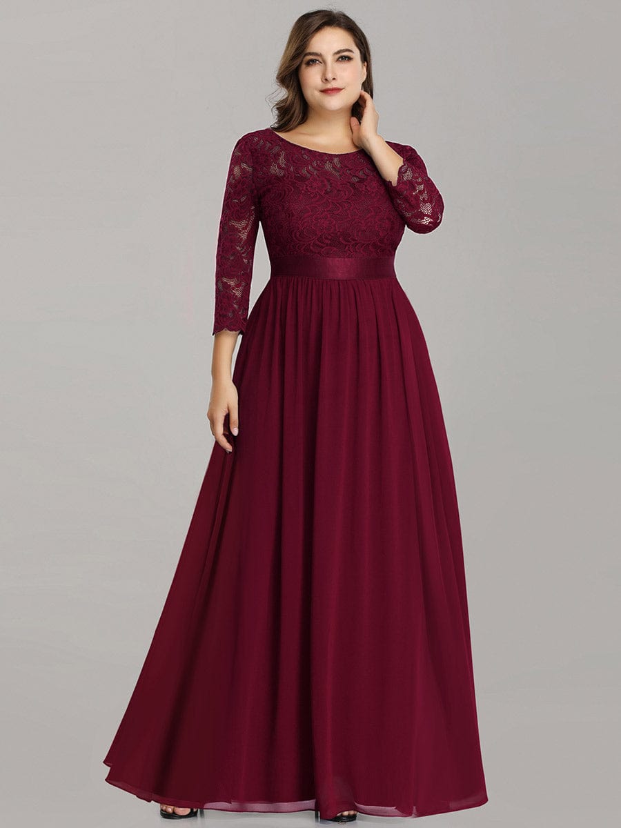 maroon long dress plus size