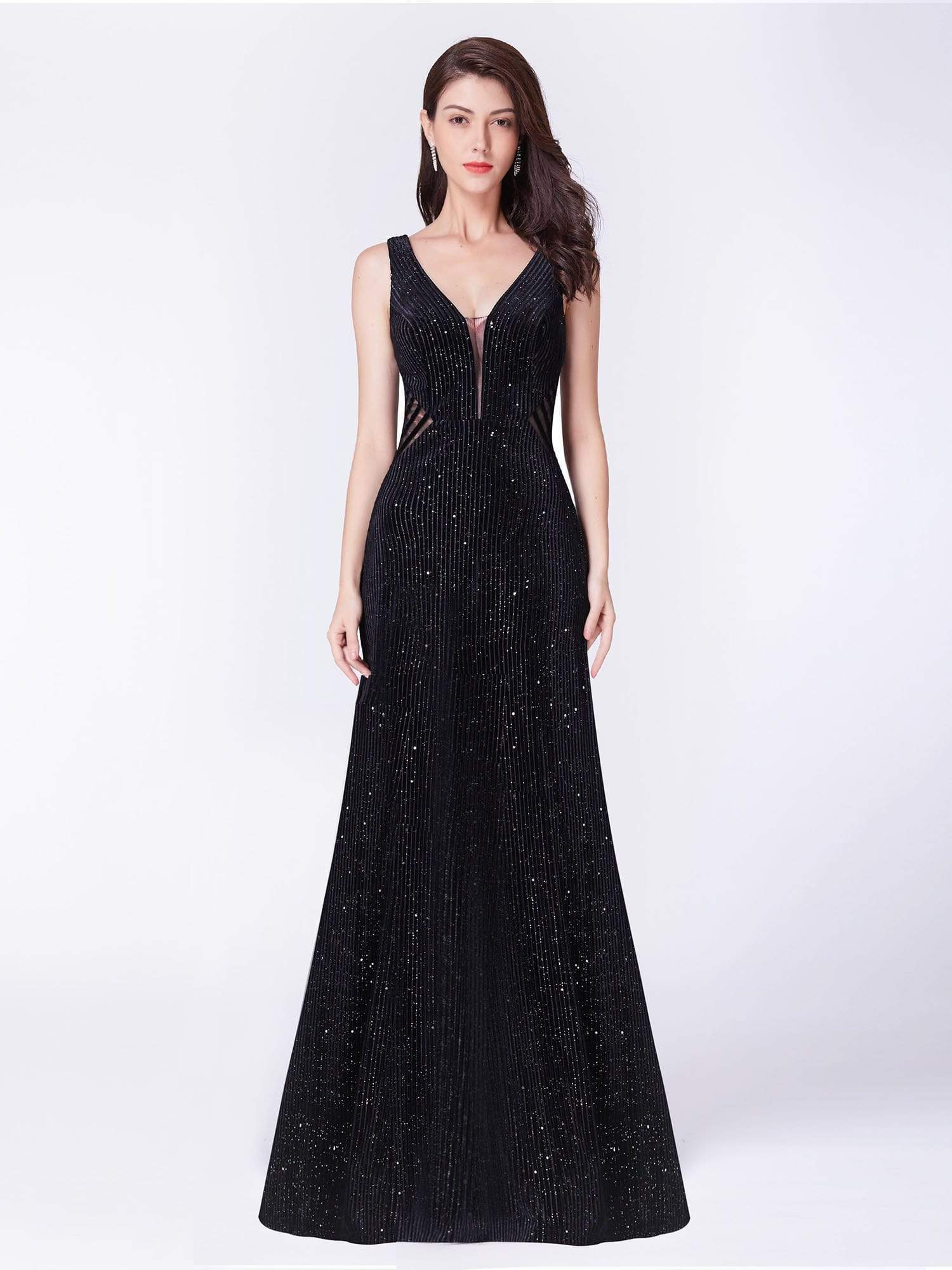 black shimmer evening gown