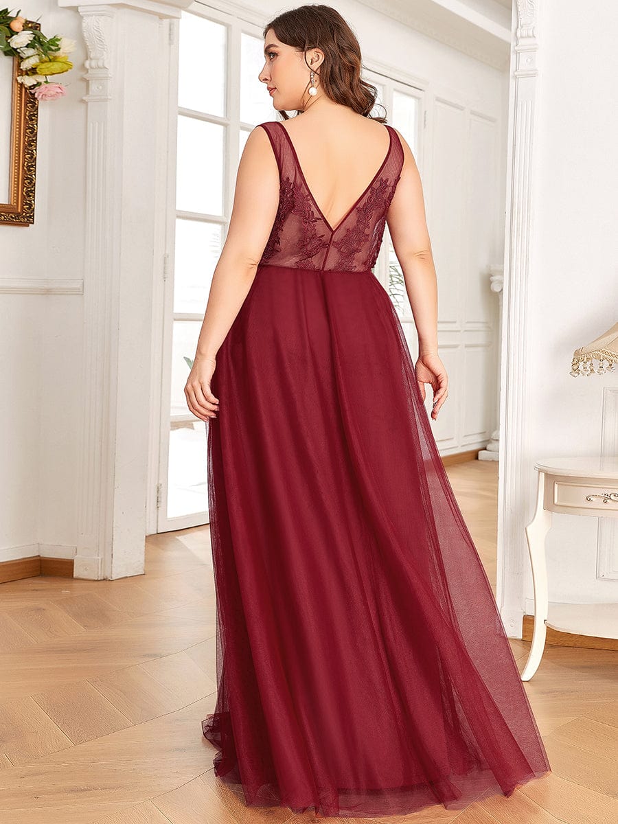 Plus Size Maxi Long Ethereal Tulle Formal Evening Dress