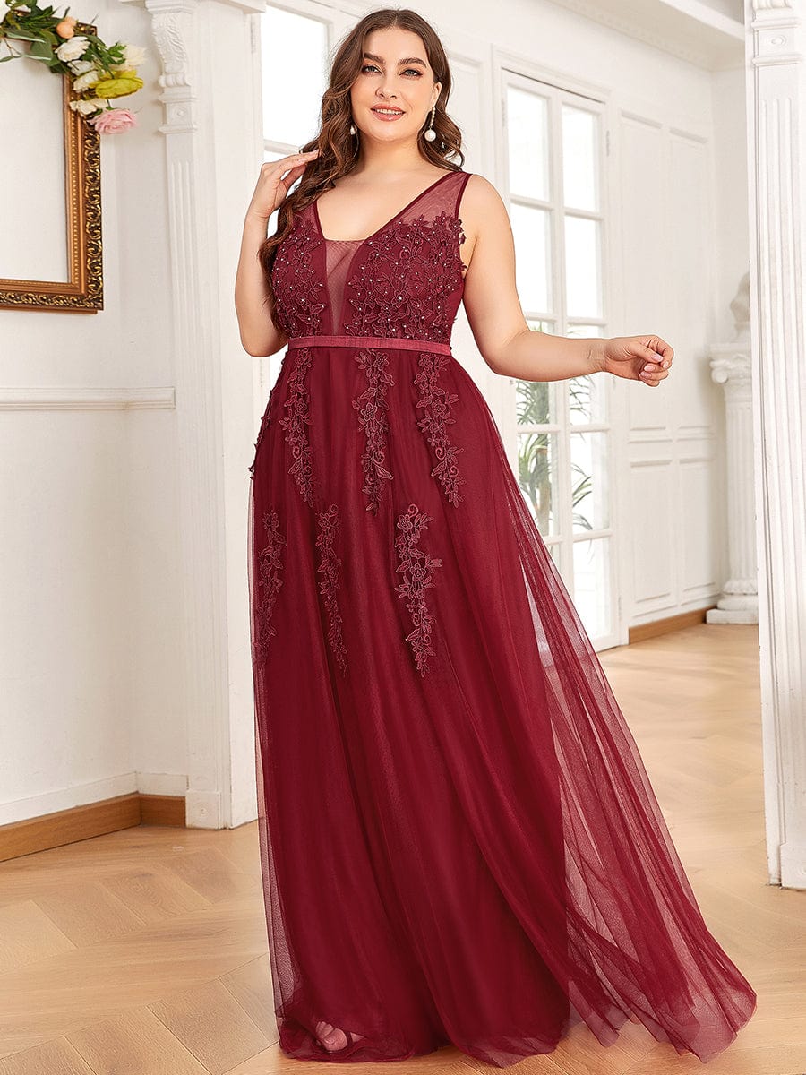 Plus Size Maxi Long Ethereal Tulle Formal Evening Dress