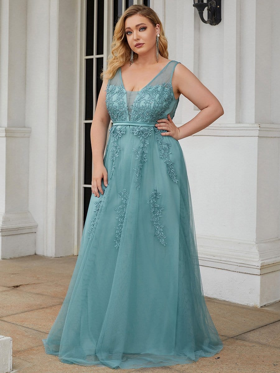 Plus Size Maxi Long Ethereal Tulle Formal Evening Dress