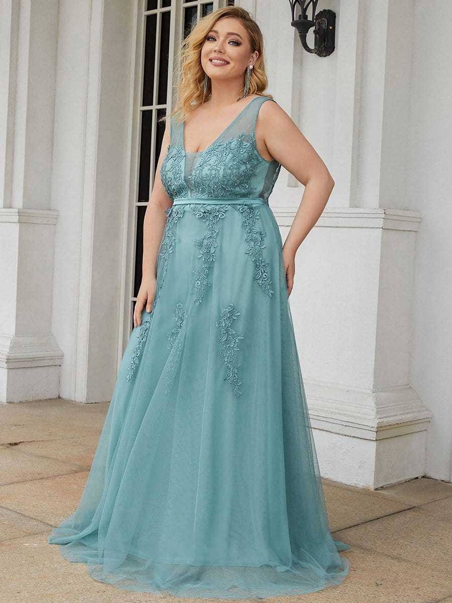 Plus Size Maxi Long Ethereal Tulle Formal Evening Dress