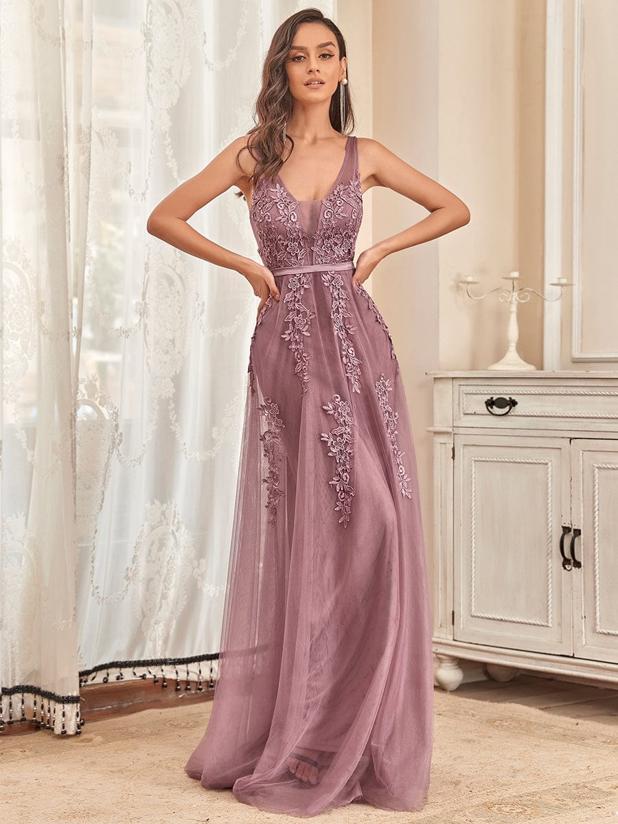 Maxi Long Elegant Ethereal Tulle Evening Dress