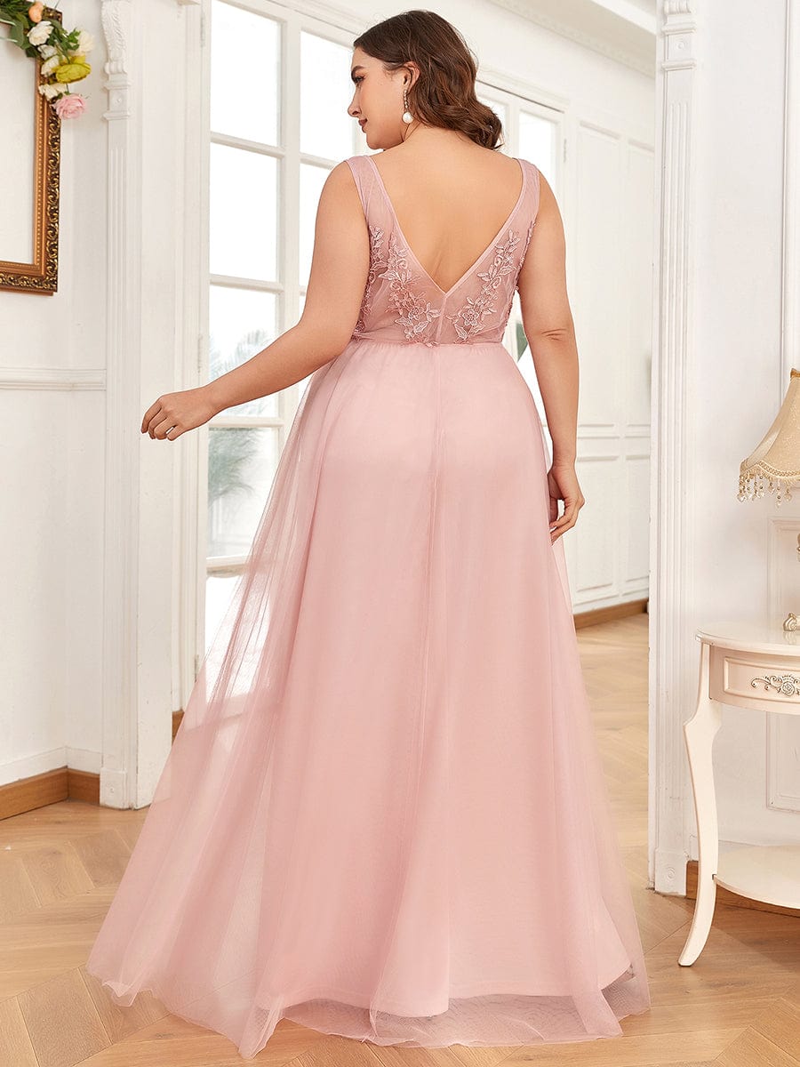 Plus Size Maxi Long Ethereal Tulle Formal Evening Dress