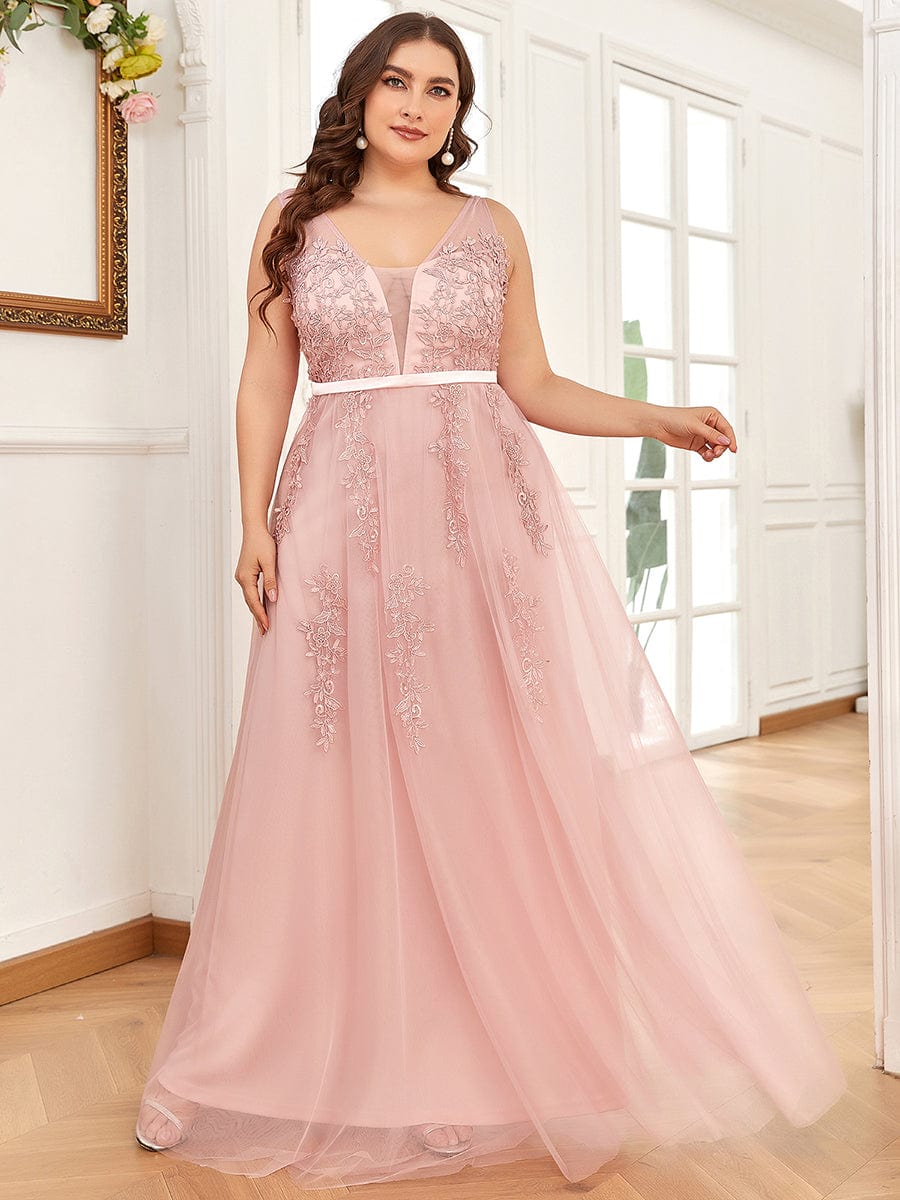 Plus Size Maxi Long Ethereal Tulle Formal Evening Dress