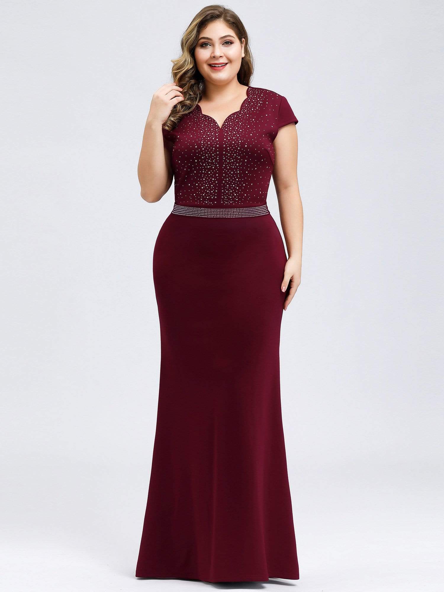 fishtail burgundy dress