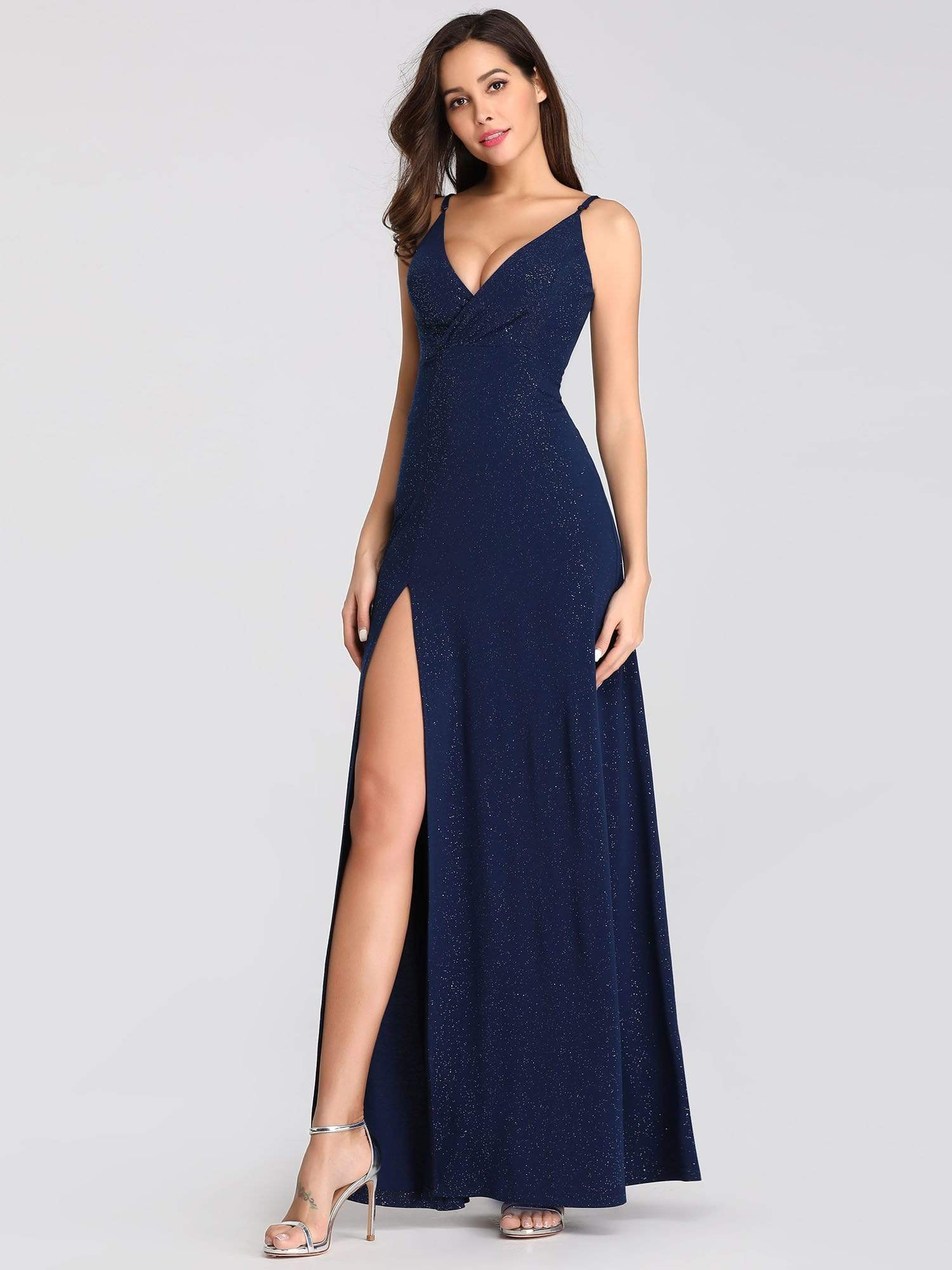 long v neck dress