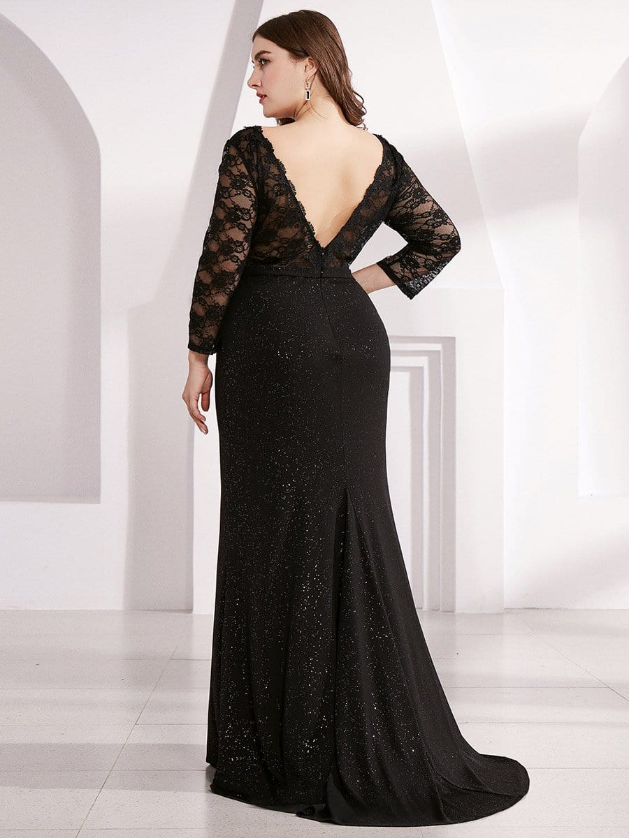 black long gown for plus size