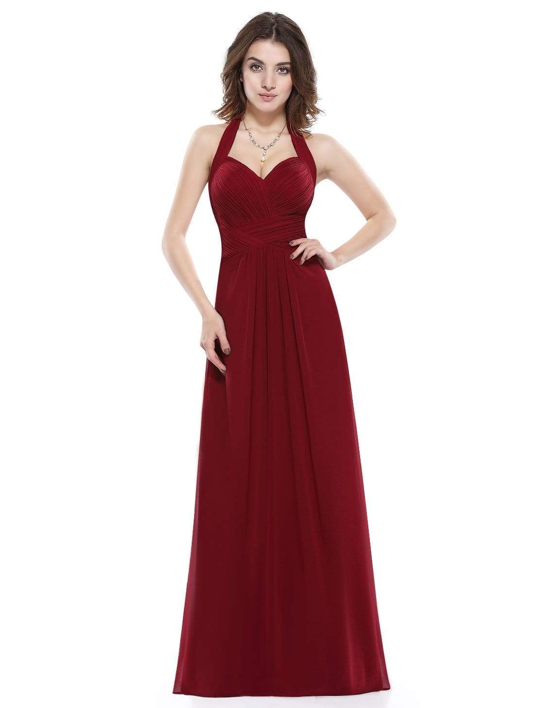 Halter Neck Evening Dress with Sweetheart Neckline - Ever-Pretty US