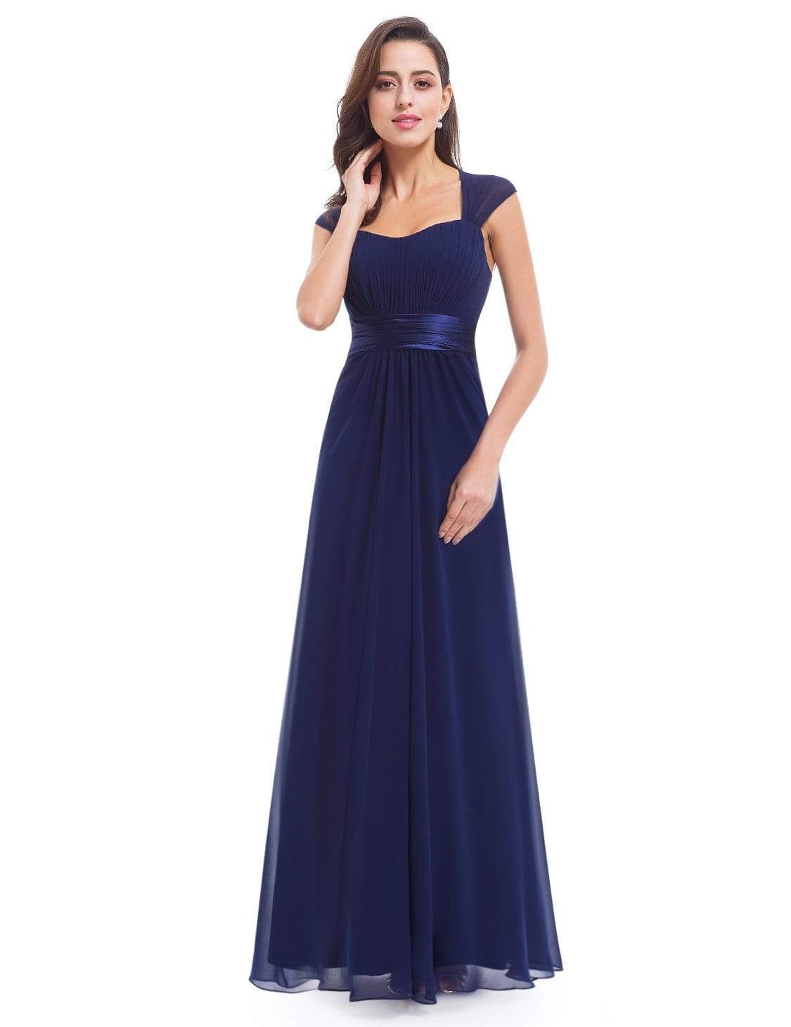 Sleeveless Floor Length Evening Dress with Empire Waist - Ever-Pretty US