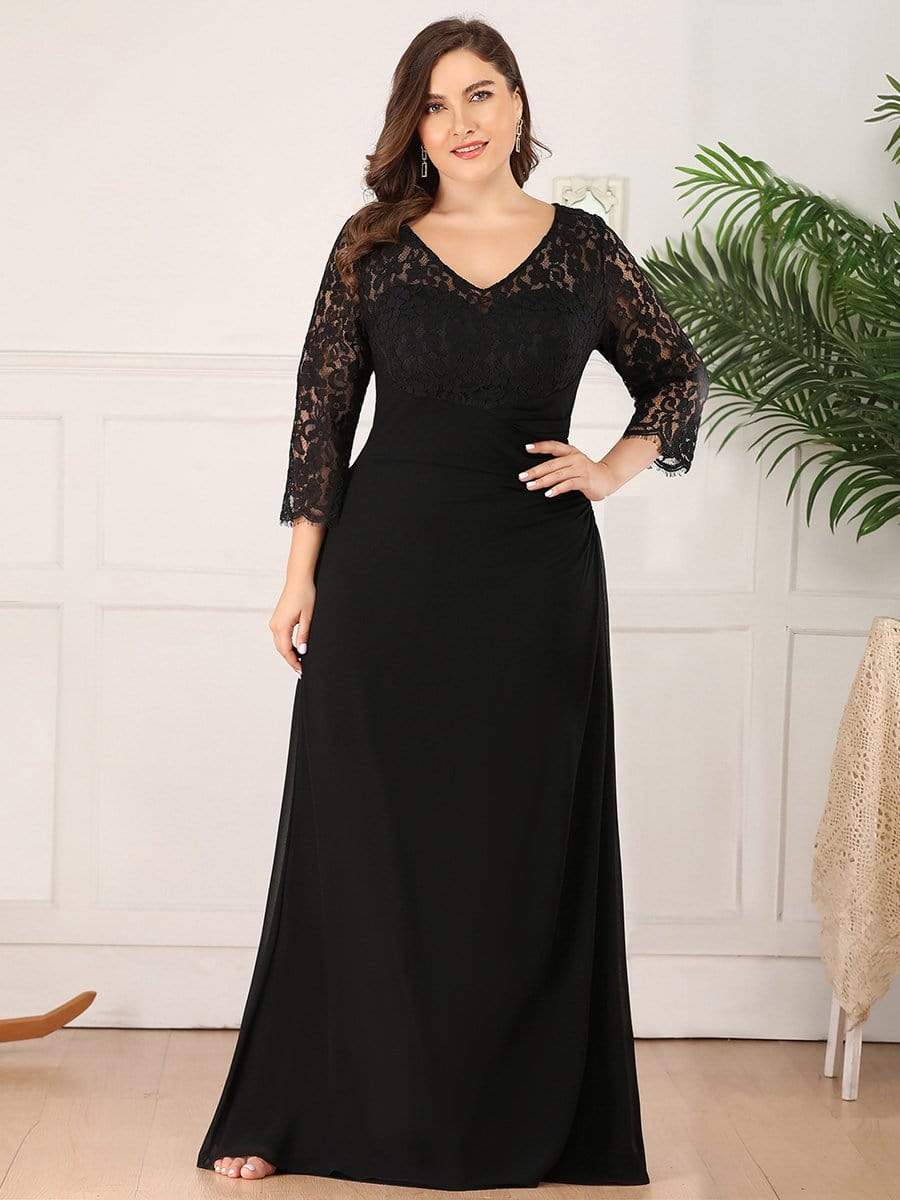 a line long sleeve gown