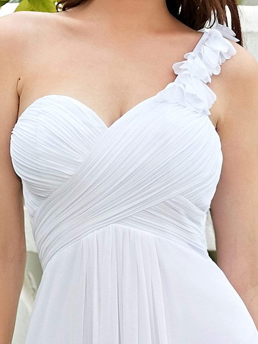 Chiffon One Shoulder Maxi Long Bridesmaid Dresses for Women